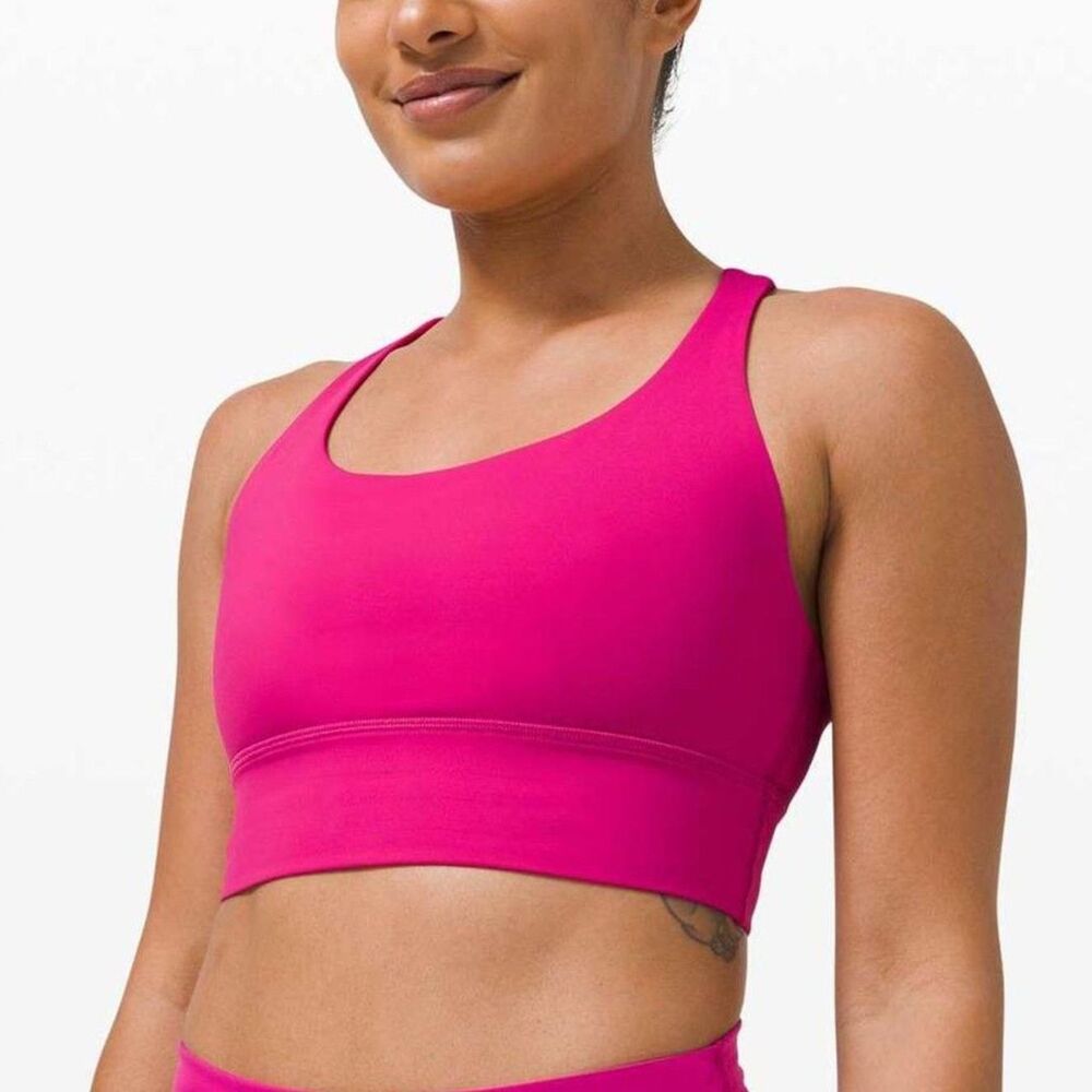 Lululemon Energy Bra Long Line Medium Support B–D Cup Ripened Raspberry - Picture 2 of 8